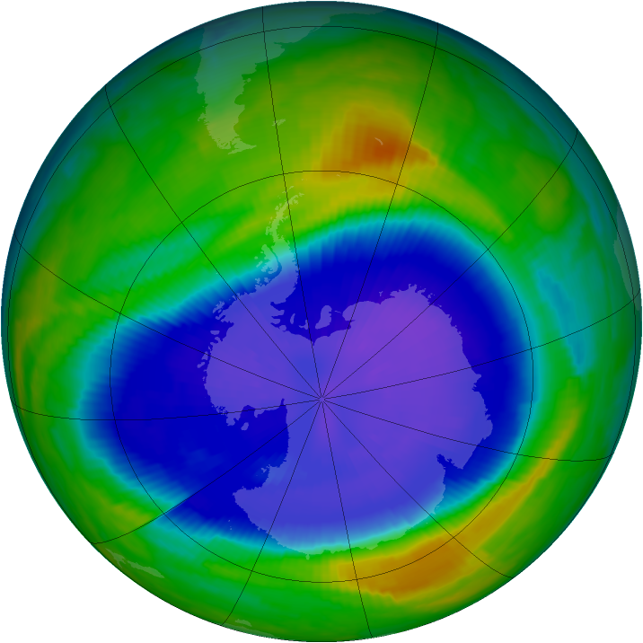 Antarctic ozone map for 18 September 1997